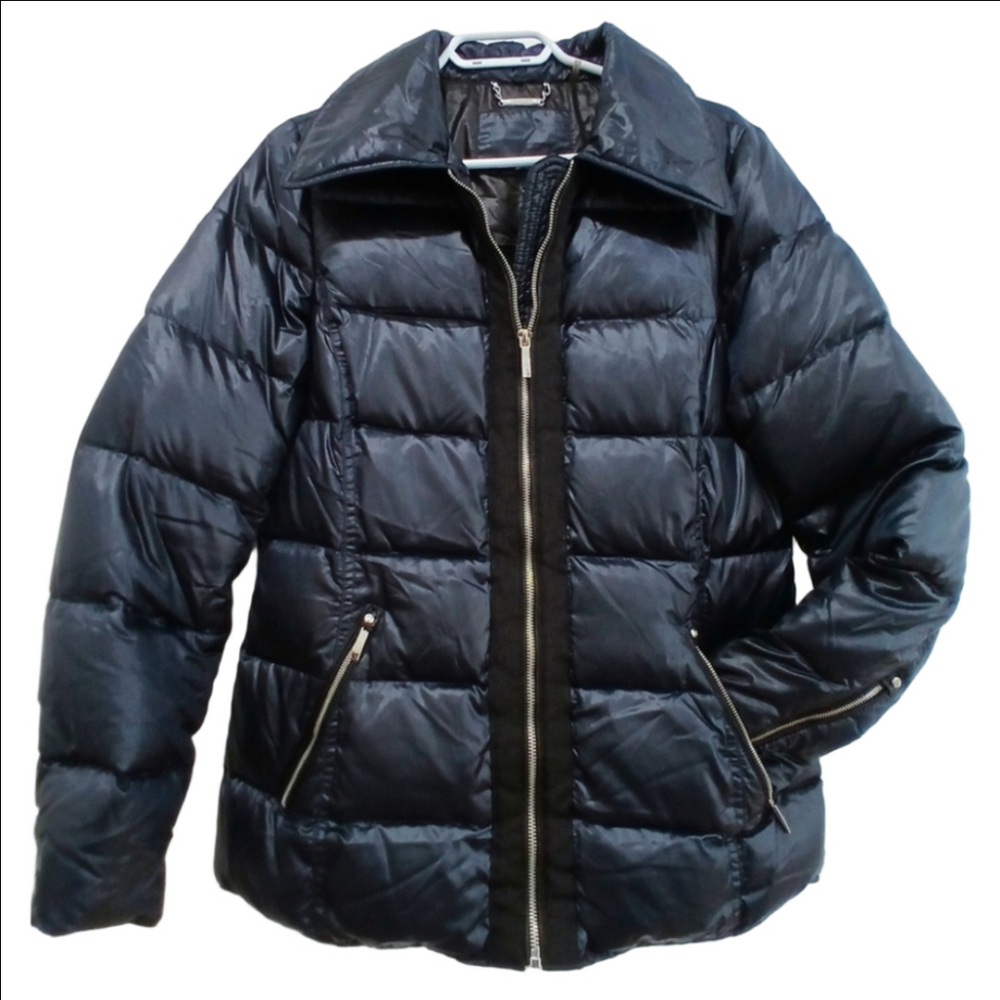 LAUNDRY Midnight Blue Puffer Down/feather Jacket Sz Small-Med